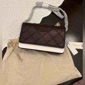 Tory Burch Fleming Soft Chain Wallet Albarossa 604 NWT w/ Dust Bag